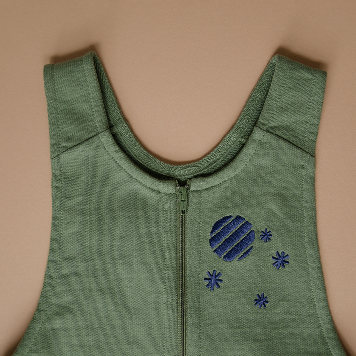 Organic Overall with Embroidery - Green