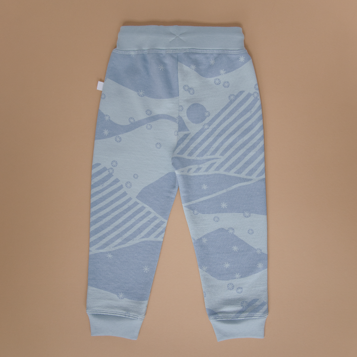 Organic Pima Cotton Sweatpants Snowy Andes - Blue