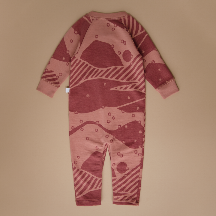 Organic Pima Cotton Jumpsuit Snowy Andes - Red