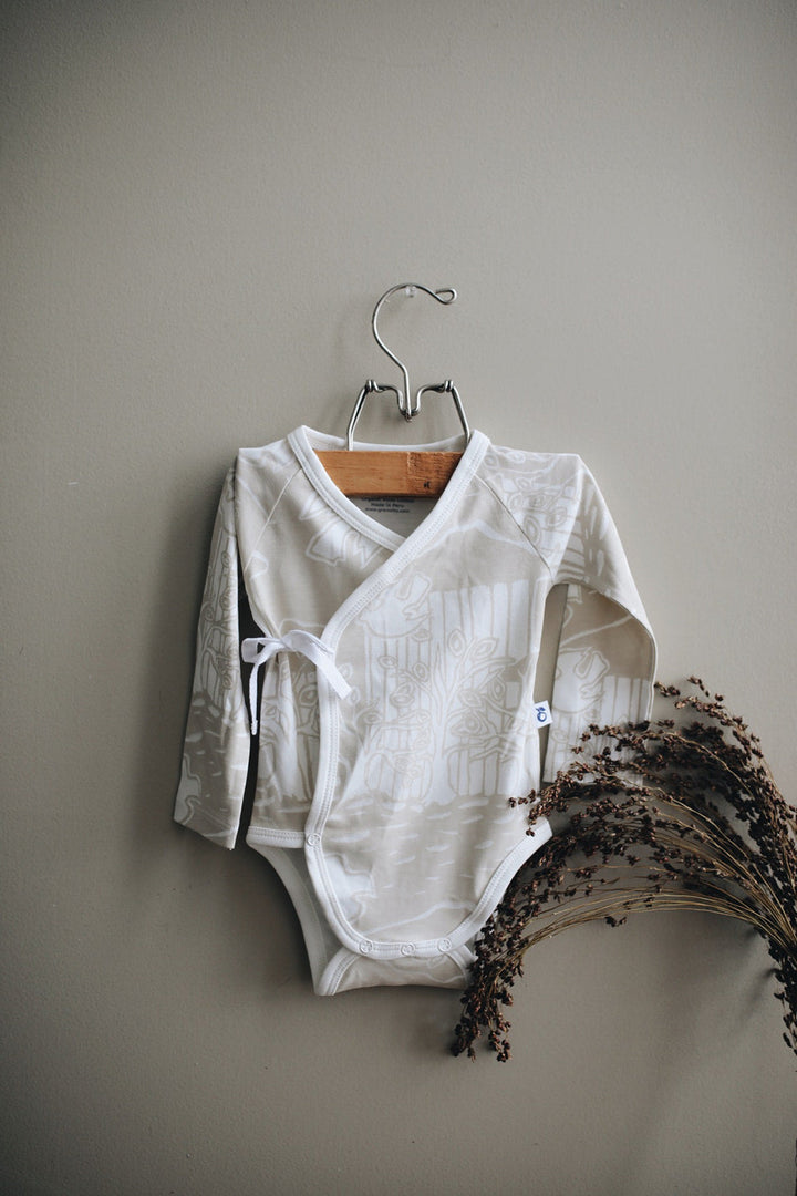 Kimono baby body with trees