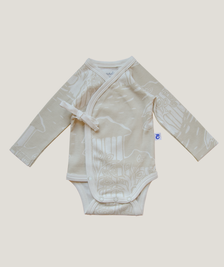 Kimono baby body with trees