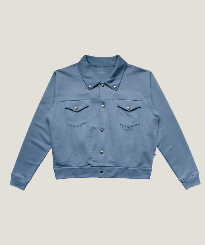 Organic blue adult jersey jacket