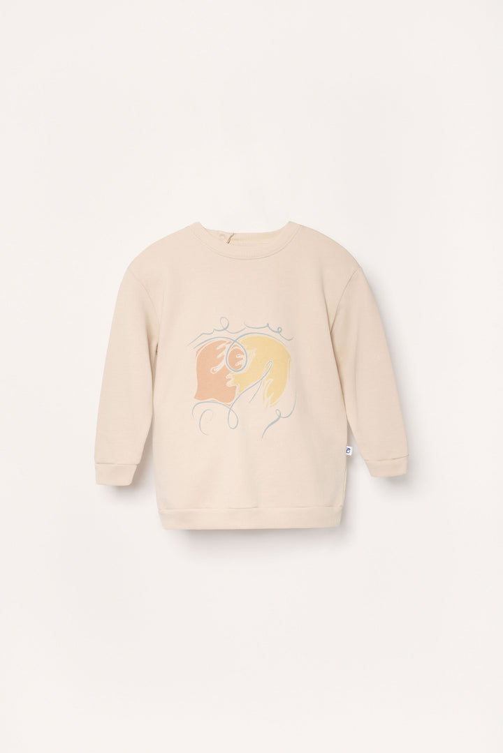 Sweatshirt avec imprimé oiseau pastel