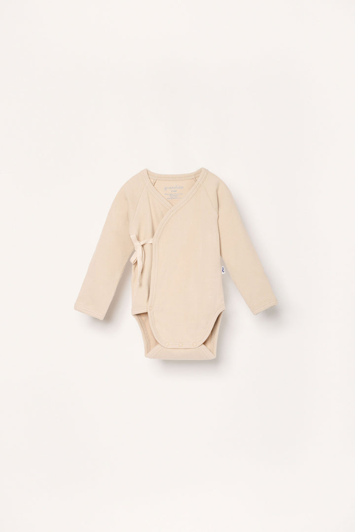 Ribbed sand kimono baby body
