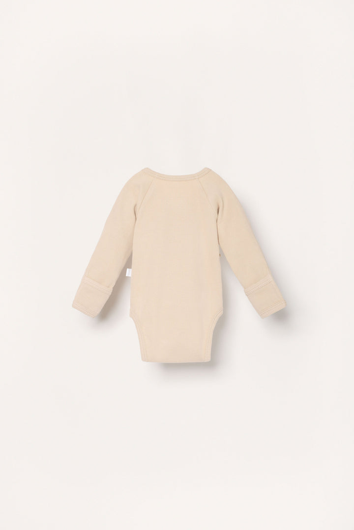 Gerippter Sandkimono-Babybody