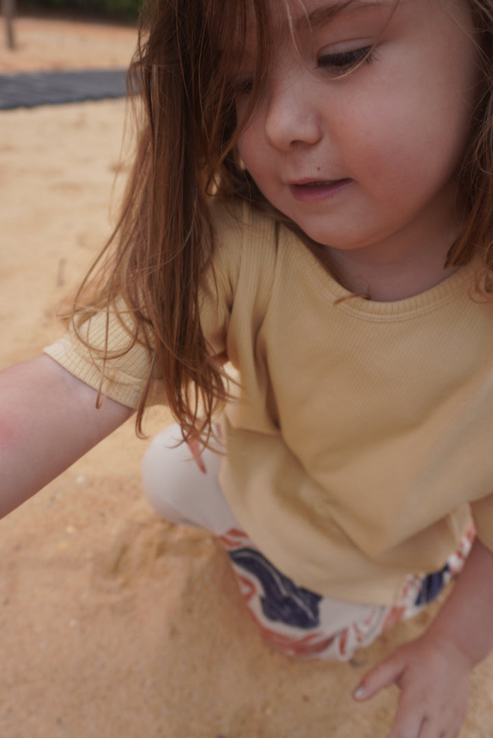 T-Shirt bio à côtes JAUNE CLAIR