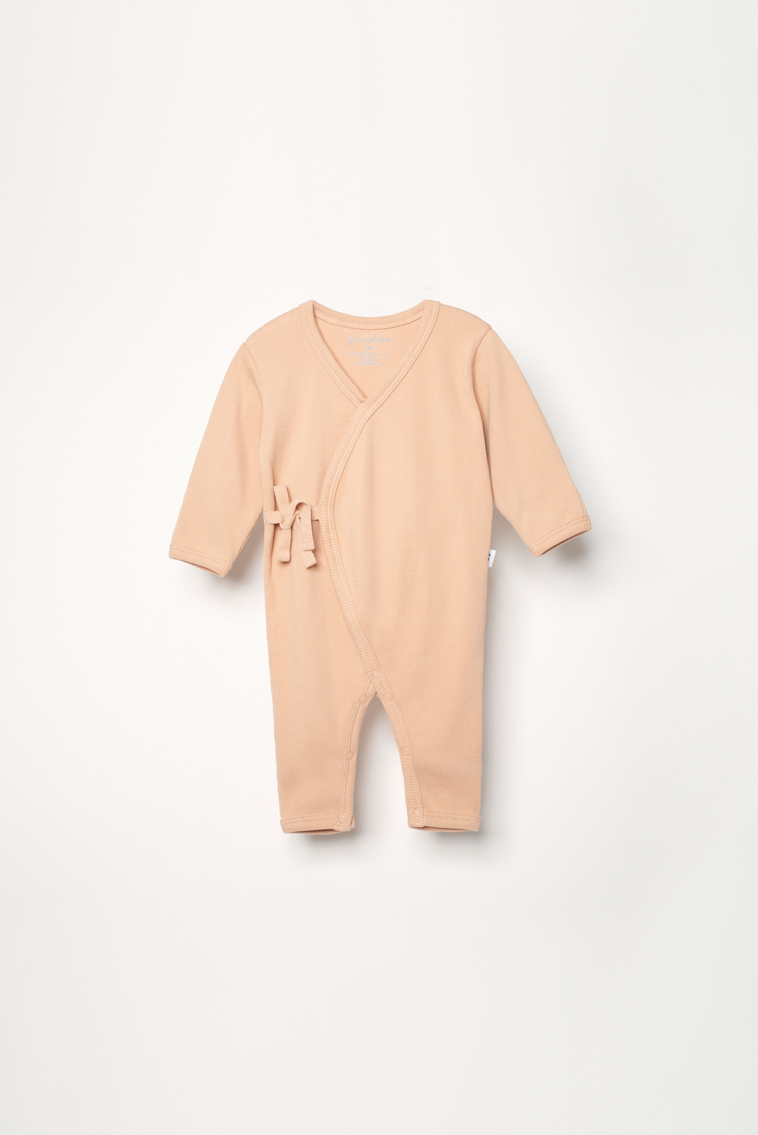 Ribbed pink kimono baby jumpsuit