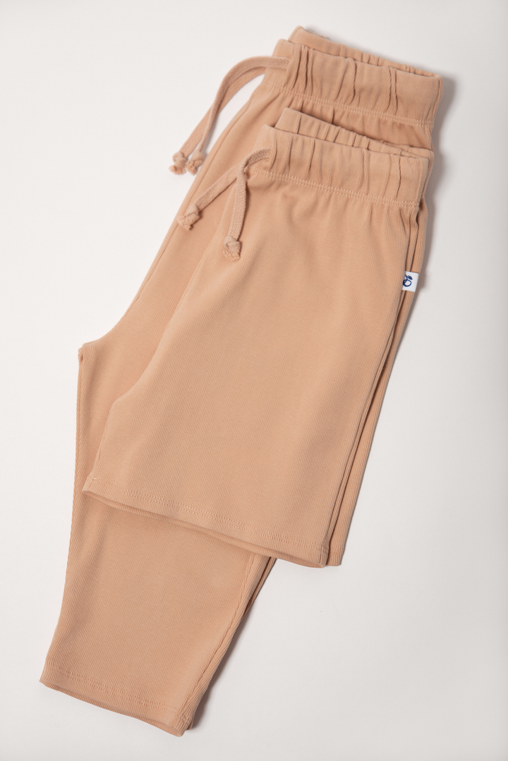 Ribbed pink lounge pants